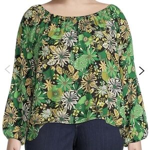 Bold Floral 2 Layer Boho Peasant Blouse